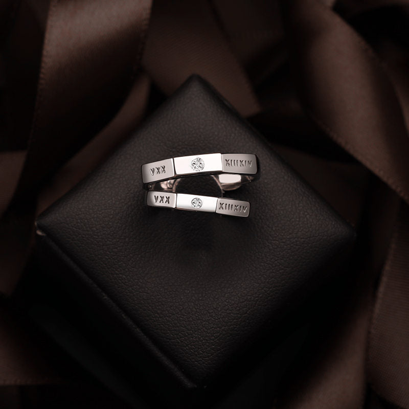 Roman Digital Couple Ring Long-distance Relationship